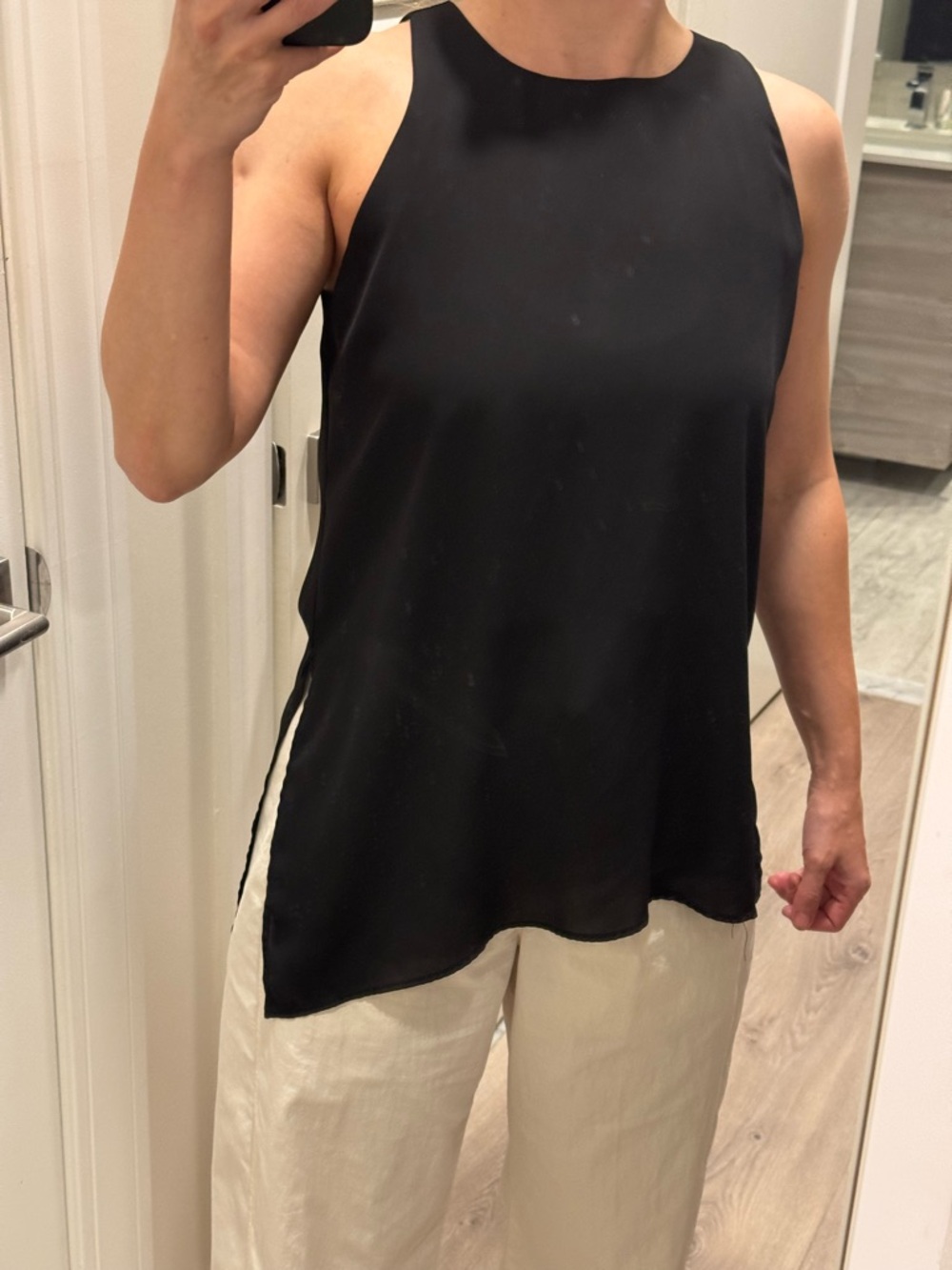 Aqua Black High-Neck Sleeveless Camisole